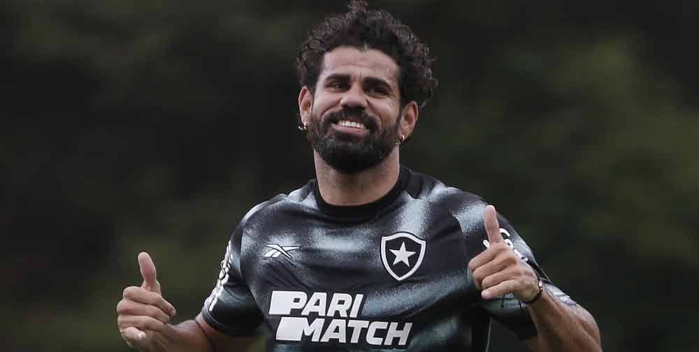 Diego Costa em dia de treinamento no Botafogo. (2023)